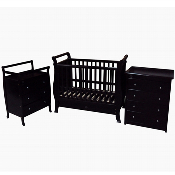 black sleigh crib