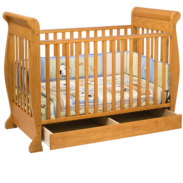 wooden baby bed